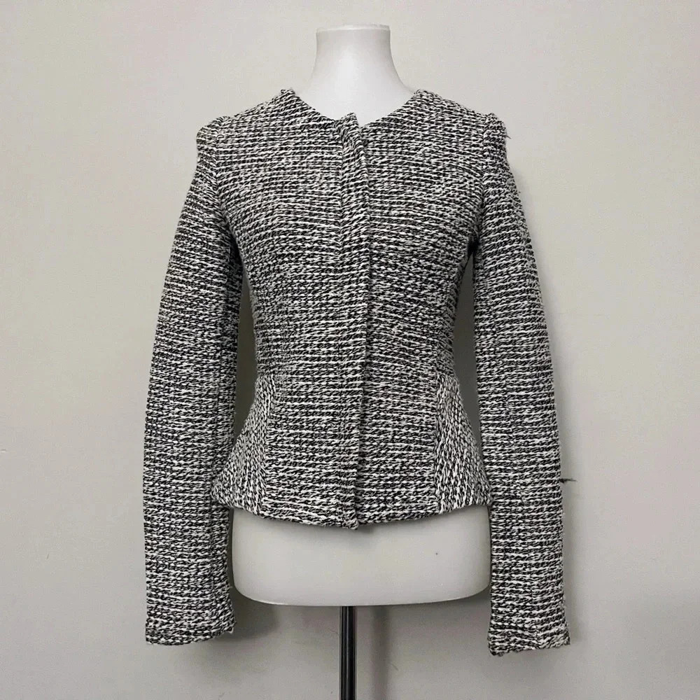 Loft tweed peplum jacket classic preppy chic office classy holiday party fall